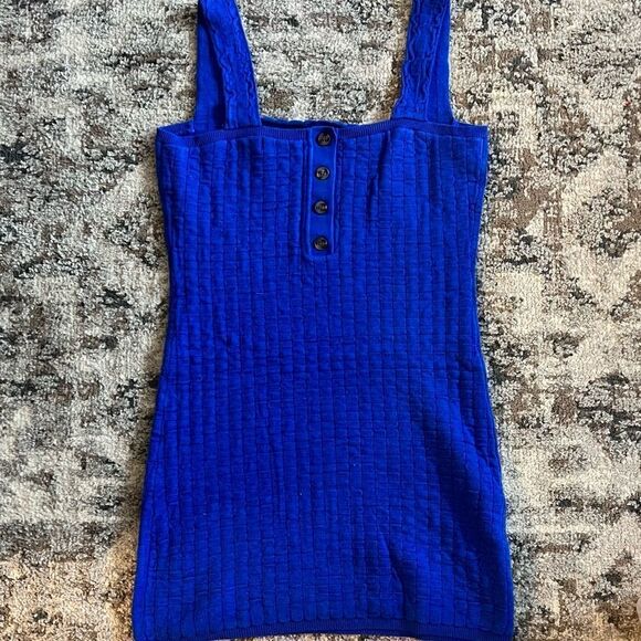 FREE PEOPLE | Blue | SHORT N SWEET SWEATER MINIDRESS - Picture 7 of 9